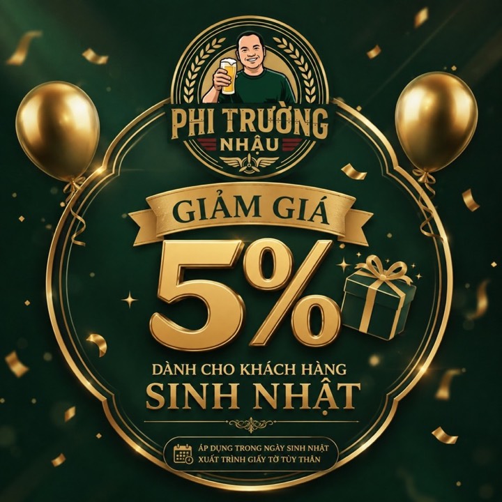 Giảm 5% cho khách hàng sinh nhật